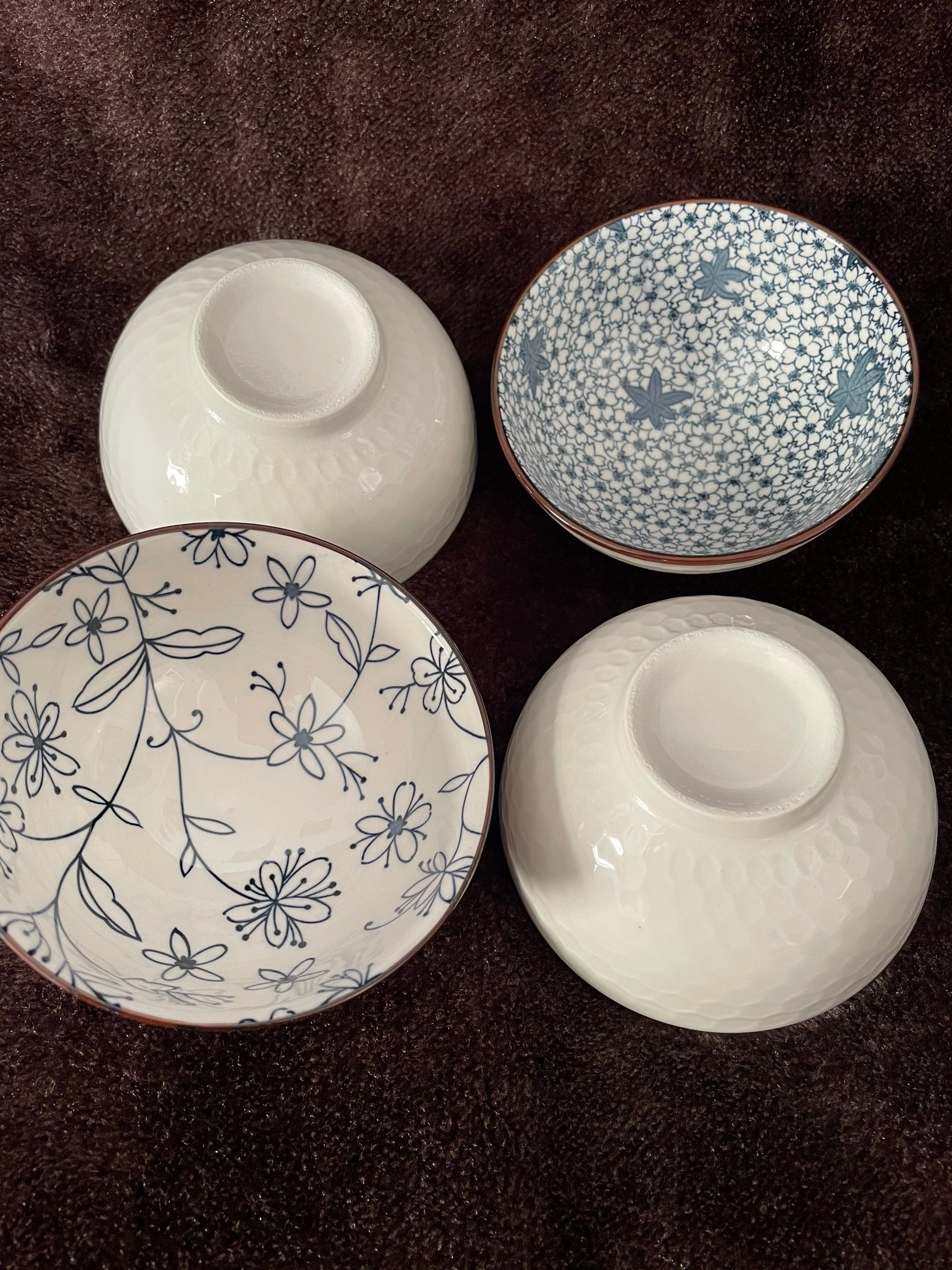 Japanese/chinese Rice Bowls & Plates Gift Set Etsy UK
