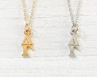 Delta Gamma Sorority Greek Lavalier Drop Necklace (Delta Gam, Delta Gee, Dee Gee, DG, ΔΓ)