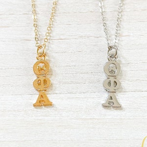 Theta Phi Alpha Griekse lavalier druppelketting (Theta Phi, ΘΦΑ)