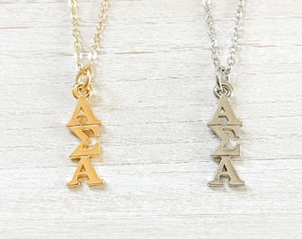 Alpha Alpha Sorority griechische Lavalier-Tropfen-Halskette (Alpha Sig, ......