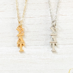 Sigma Delta Tau Sorority Greek Lavalier Drop Necklace (Sig Delt, SDT, ΣΔΤ)