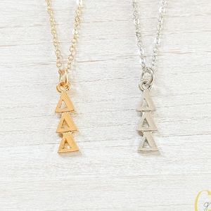 Delta Delta Delta Sorority Greek Lavalier Drop Necklace (Tri Delta, DDD, ΔΔΔ)