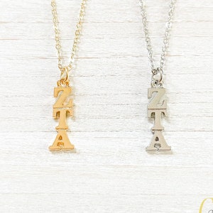 Zeta Tau Alpha Sorority Greek Lavalier Drop Necklace (Zeta, ZTA)