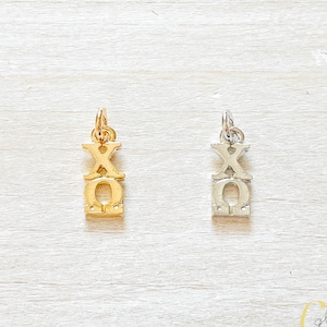 Chi Omega Sorority Greek Lavalier Drop Pendant (Chi O, XO, XΩ)