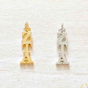 Zeta Tau Alpha Sorority Greek Lavalier Drop Pendant (Zeta, ZTA)