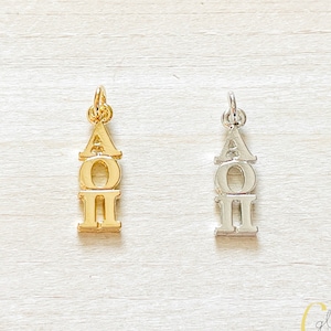 Alpha Omicron Pi Sorority Greek Lavalier Pendant (Alpha O, AOII, ΑΟΠ)