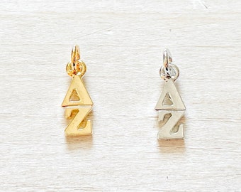 Delta Zeta Sorority Greek Lavalier Drop Pendant (DZ, Dee Zee, DEEZY, ΔZ)