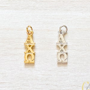 Alpha Chi Omega Sorority Greek Lavalier Pendant (Alpha Chi, A Chi O, AXO, ΑΧΩ)