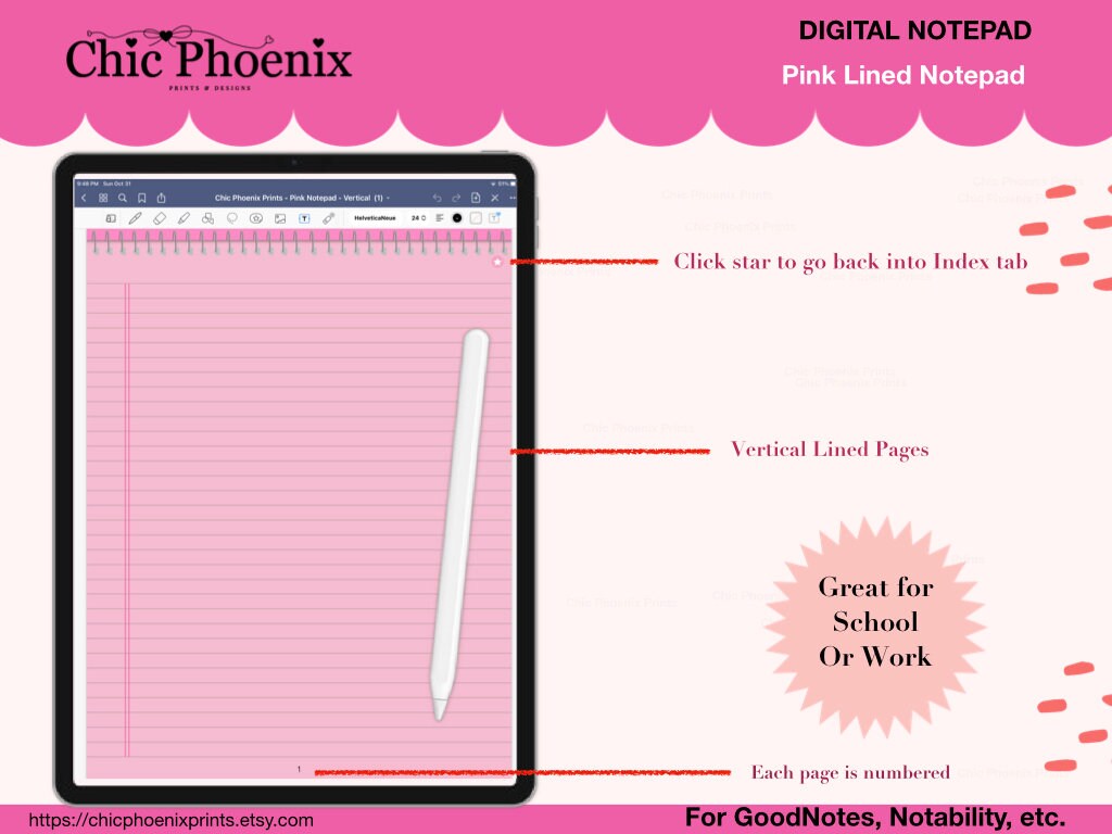 Digital Notepad | Checklist | To-do | Goodnotes Notability | Hyperlink ...