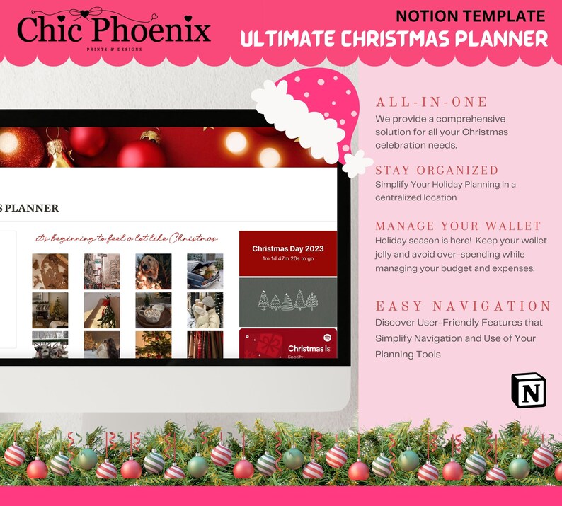 Notion Christmas Planner, Budget Gift Tracker Menu Decorating Planner ...