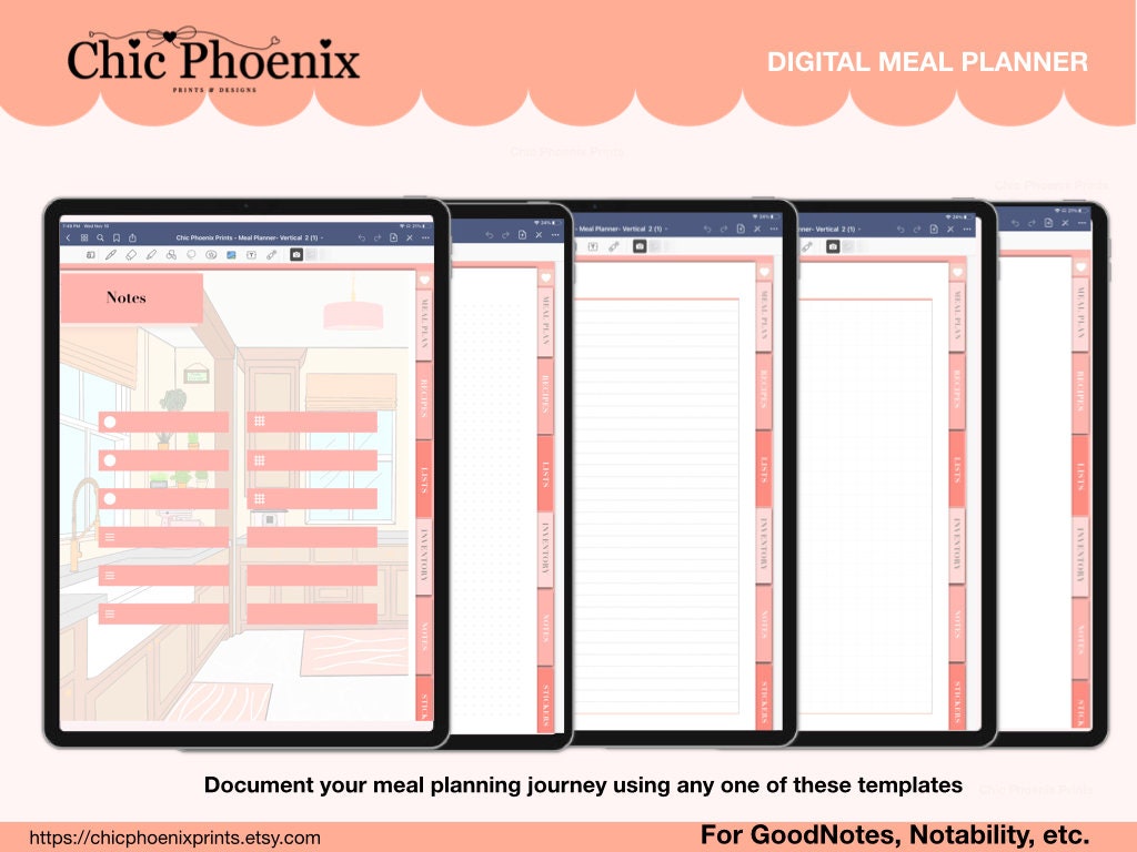 Digital Meal Planner Meal Tracker Precropped Stickers Food - Etsy