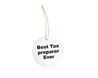 Tax Preparer Ceramic Ornament - Christmas Decorations - 3" Circle Ceramic Ornament