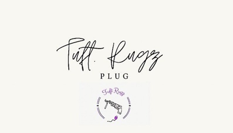 Puede incluir: Logotipo en blanco y negro con el texto "Tuff Ruggz PLUG" y un logotipo m&aacute;s peque&ntilde;o con el texto "Tuff Ruggz" y un gr&aacute;fico de un taladro con una flor morada.