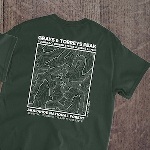 Grays et Torreys, carte topographique T-shirt unisexe