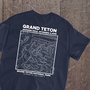 Grand Teton, carte topographique T-shirt unisexe