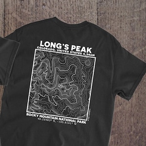 Long's Peak, carte topographique T-shirt unisexe