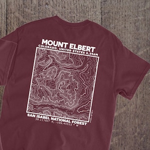 Mount Elbert, Topographic Map Unisex T-Shirt