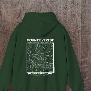 Everest, topografische uniseks sweater met capuchon
