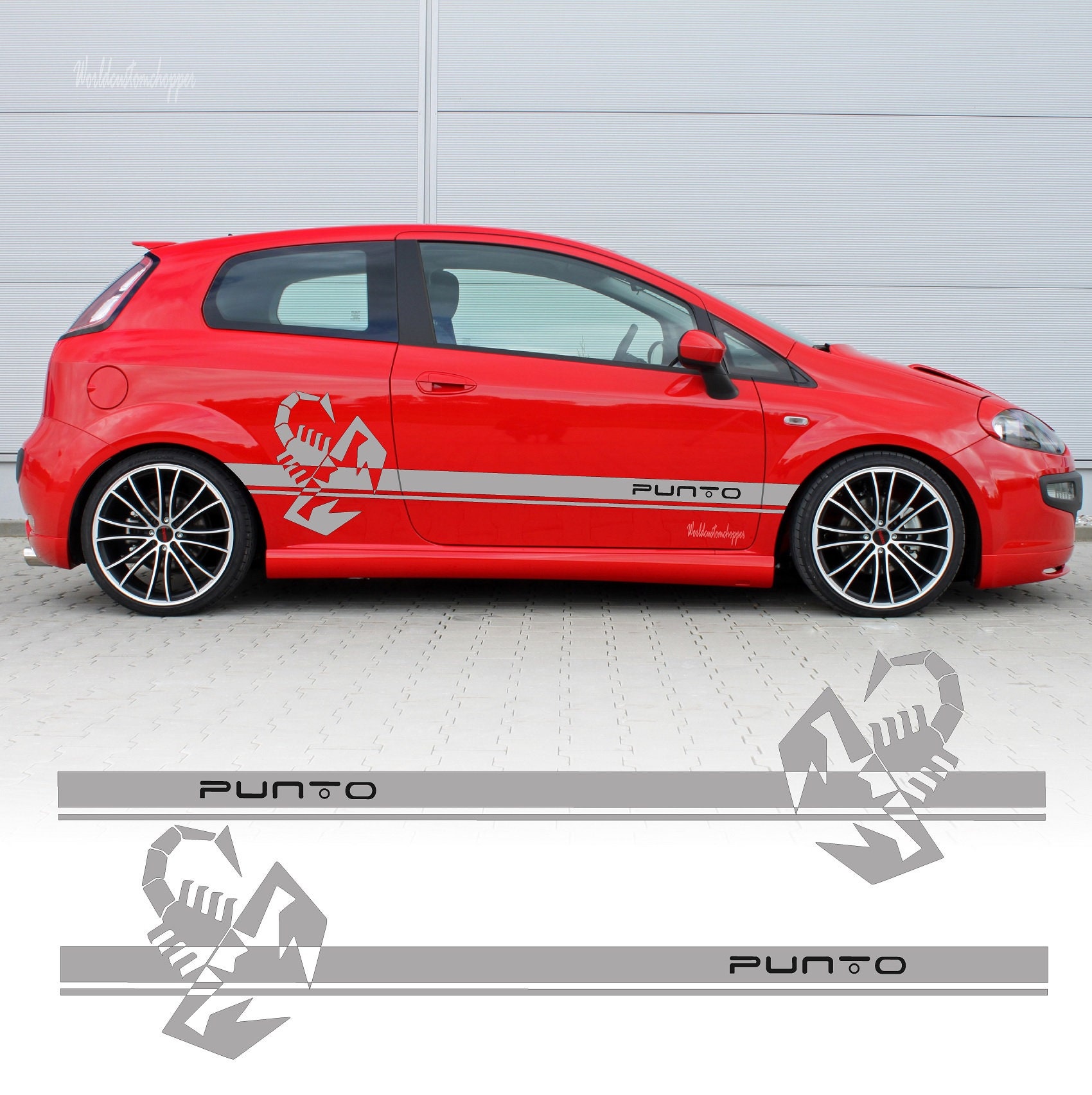 Stickers Fiat Grande Punto Scorpion side bands Auto Tuning Sport