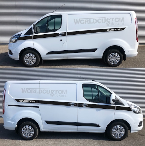 Side stripe stickers for Ford Transit Custom LH1 cars