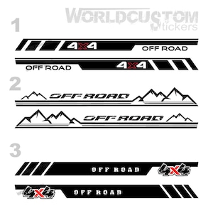 Adhésifs Autocollants Bandes graphiques latérales sous la porte compatibles pour tous les modèles de SUV Off-Road 4x4 Off Road