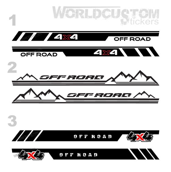 Adhesives Stickers Side graphic bands under the door compatible for all Off-Road 4x4 Off Road SUV models