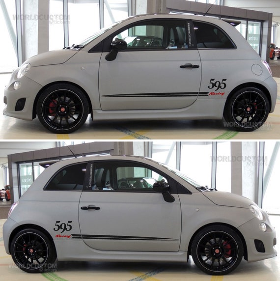 Adhesives Stickers Side bands for Fiat 500 ABARTH 595 Racing Auto tuning Sport