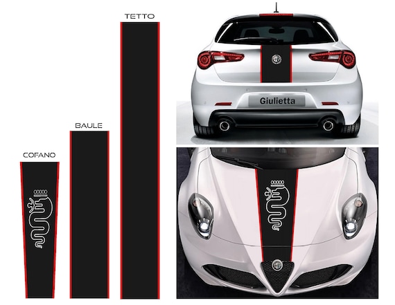 Complete Kit Stickers Hood Roof Trunk Stripes Alfa Romeo Giulietta Mito Car Tuning