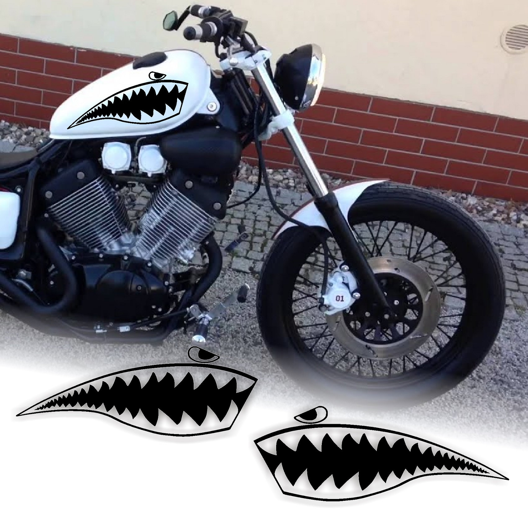 custom biker tuner motorrad bobber sticker stamp' Men's Hoodie