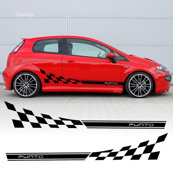 Buy Stickers Stickers Fiat Grande Punto Auto Tuning Sport Chessboard Side  Strips Online in India 