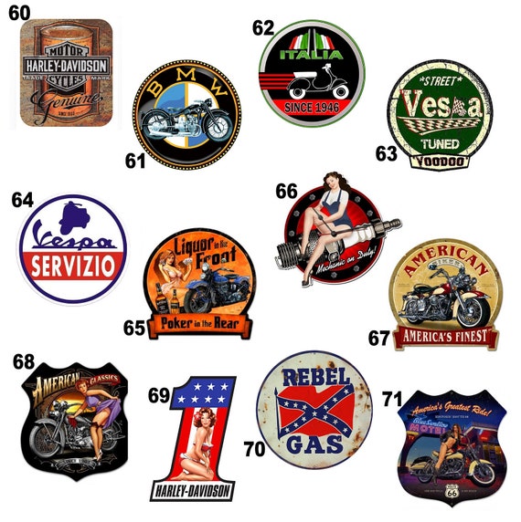 Pegatinas Reflectantes Para Casco De Moto - Diseño Retro Cráneo Central, Tamaño 7x7 Cm, Ideales Para Harley