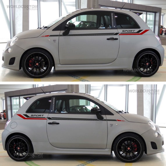 Upper side stripes stickers for Fiat 500 Sport tuning cars