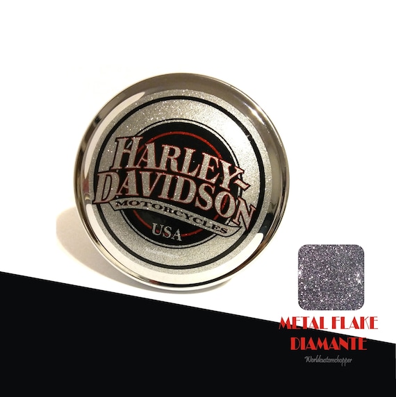 Harley Davidson stickers for fuel caps in Metlflake color custom motorcycles