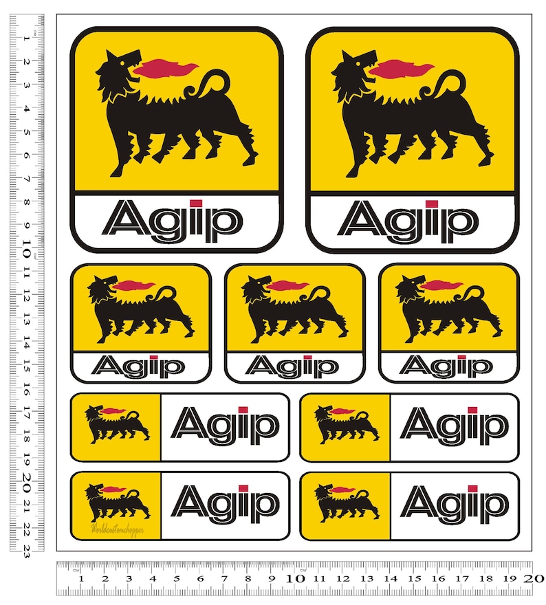 AGIP Stickers for Motorcycle Frame Fairings Ducati Honda Suzuki Kawasaki 20x23 30x27 image 2