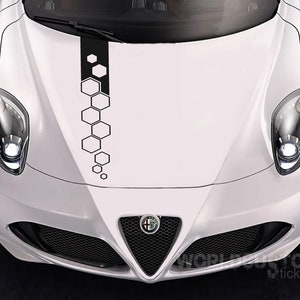 1 Uniwersalna naklejka na maskę Worldcustom, kompatybilna z modelami Alfa Romeo Giulietta Mito Stelvio itp. Tuning samochodowy Sport