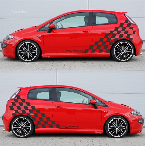 Fiat Grande Punto Stickers Graphics Kit Chessboard Auto Tuning Sport