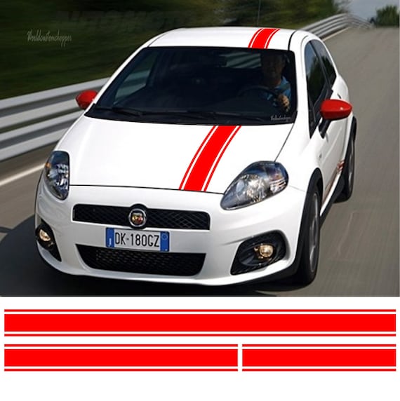 Adhesive bands Roof bonnet Stickers for Fiat Grande Punto Auto Tuning Sport Abarth