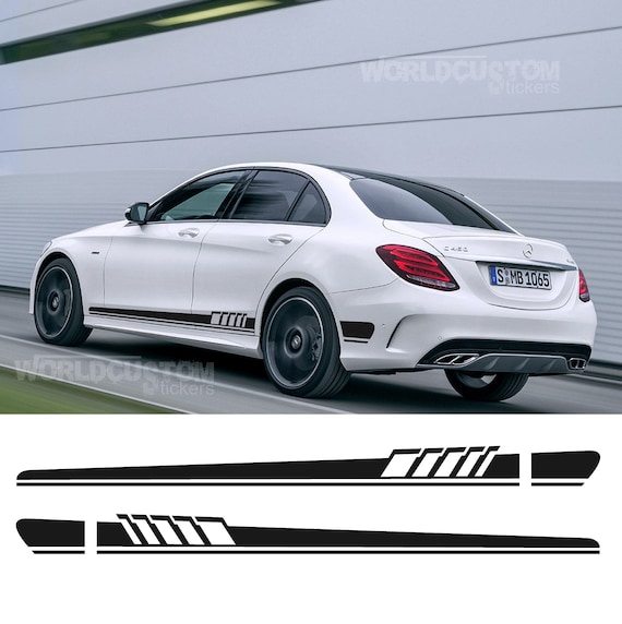 Adhesive Stickers Side Bands Compatible for Mercedes Benz C Class Auto Tuning Sport