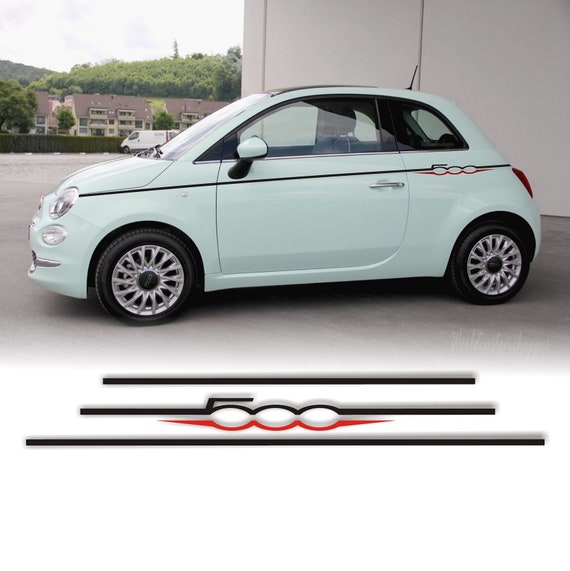 Stickers Fiat 500 adhesive bands side stripes in color combination