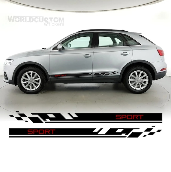 Side Stripe Stickers compatible with Audi Q3 TDI Auto Tuning Racing Sport