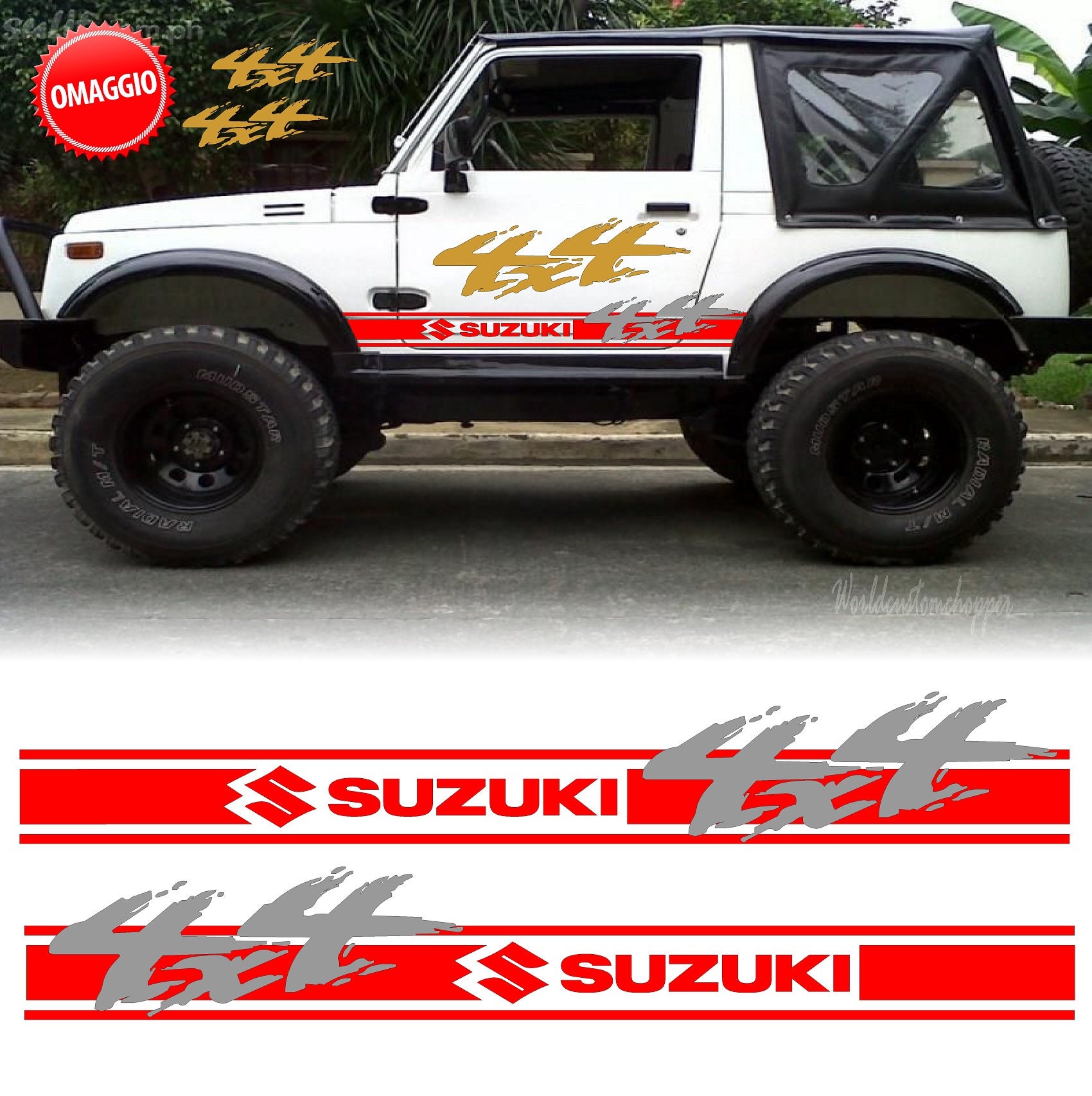 Stickers stickers side bands auto car off-road compatible with Santana  Samurai 2 4 x 4 in Tribute