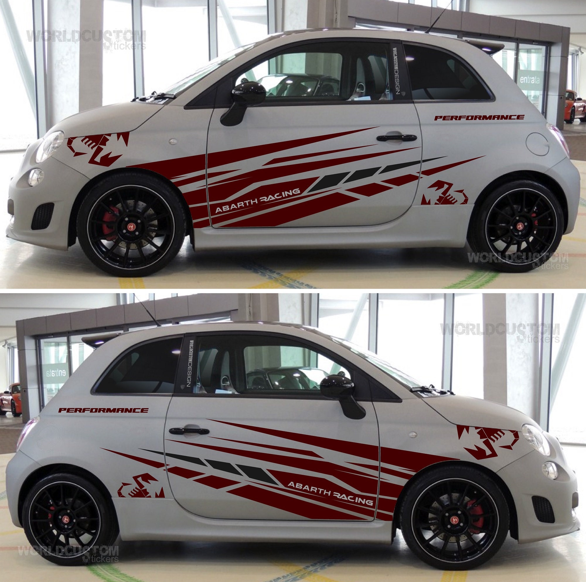 Abstract Graphics Stickers Kit for Fiat 500 ABARTH Racing