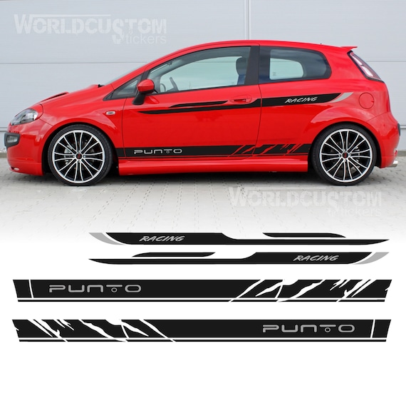 Adhesives Stickers Side bands Complete kit upper and under the door for Fiat Grande Punto Auto Tuning Sport