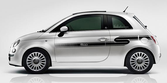 Adhesive Strips Side Stickers for Fiat 500 Auto Tuning Sport Fiat