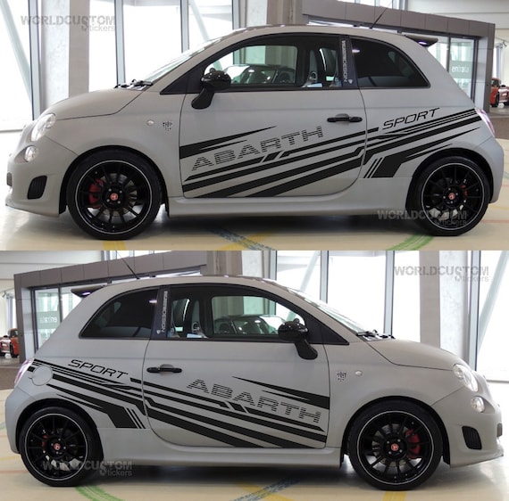 Linear Abstract Graphics Stickers Kit for Fiat 500 Abarth Auto tuning Sport