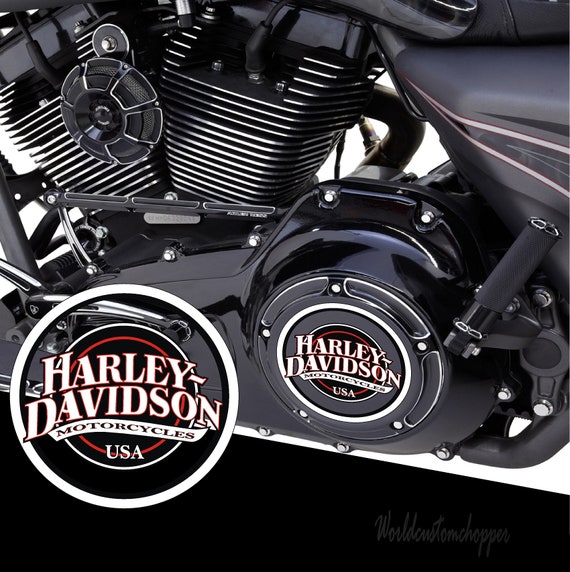 Harley Davidson custom motorcycle primary cover stickers