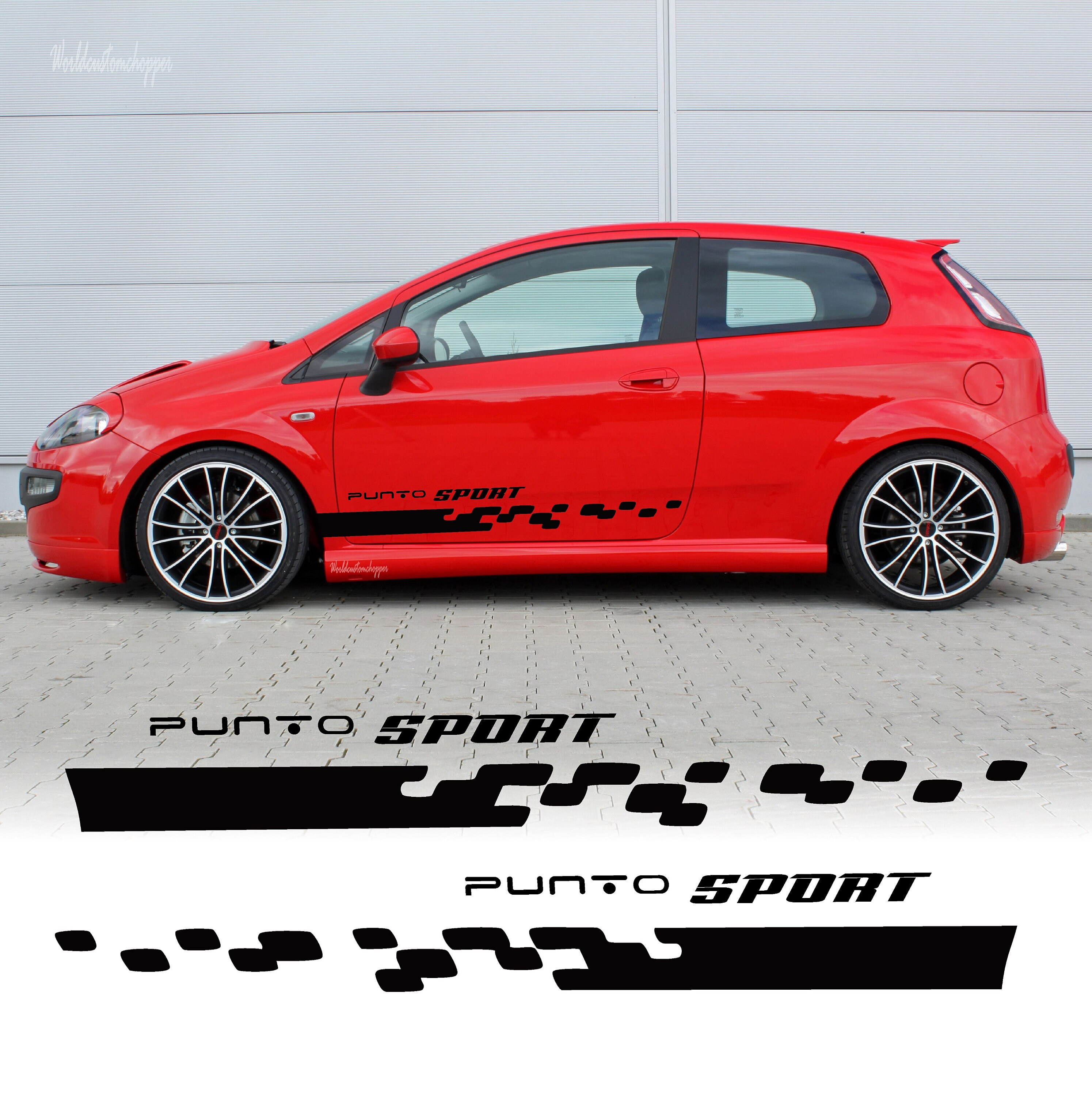 Stickers Decals for Fiat Grande Punto Sport Technical bands Auto Tuning  sport