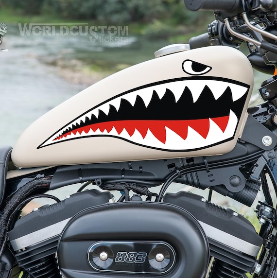 Shark Graphic Stickers for Harley Davidson tank custom chopper motorcycle