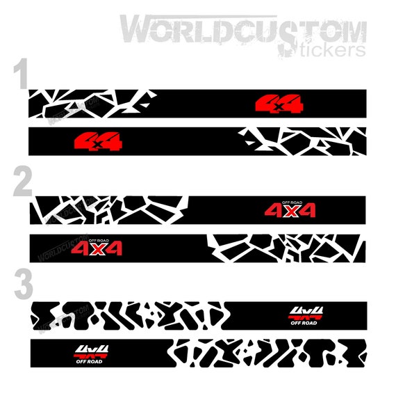 Adhesives Stickers Side graphic bands under the door compatible for all Off-Road 4x4 Off Road SUV models