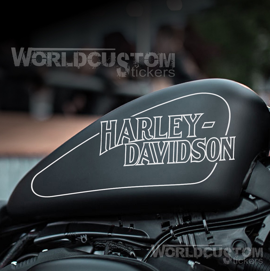 2 Worldcustom Motorcycle Tank Stickers Compatible With Harley